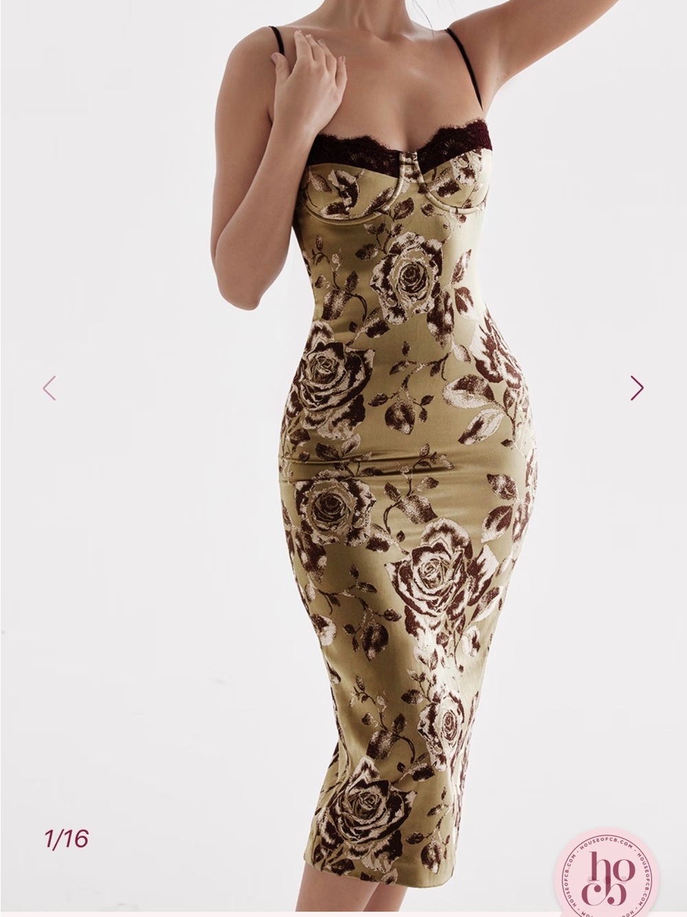 Cassia - House of CB - Floral print midi dress